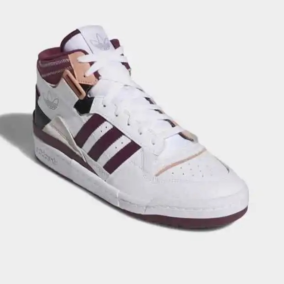 adidas Forum Exhibit Mid Cloud White / Victory Crimson / Ambient Blush - Picture 4 of 16